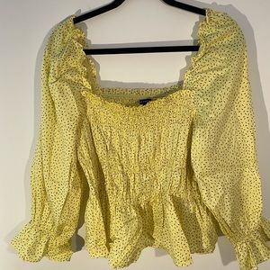 Who what wear smocked yellow top